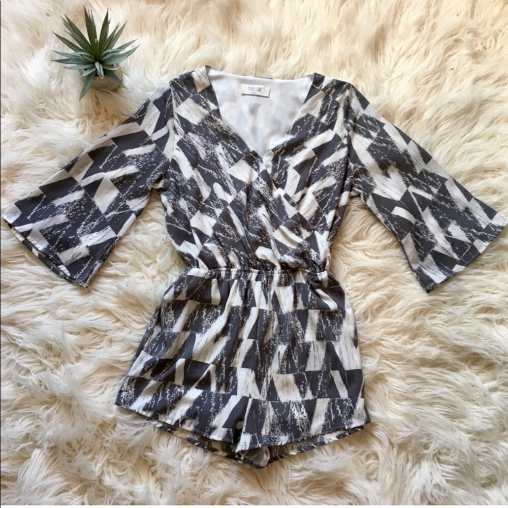 Adorable grey and white romper